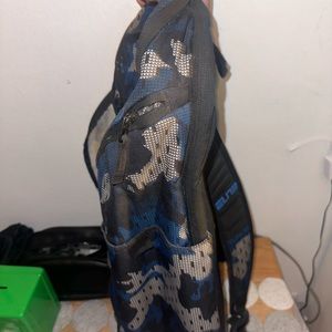 Blue and black nike elite bookbag.
